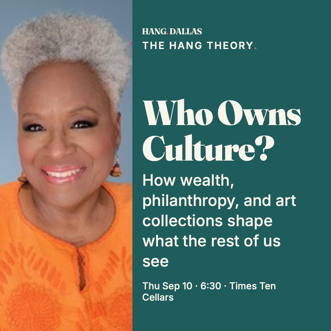 Event poster for Who Owns Culture?, Hang Dallas