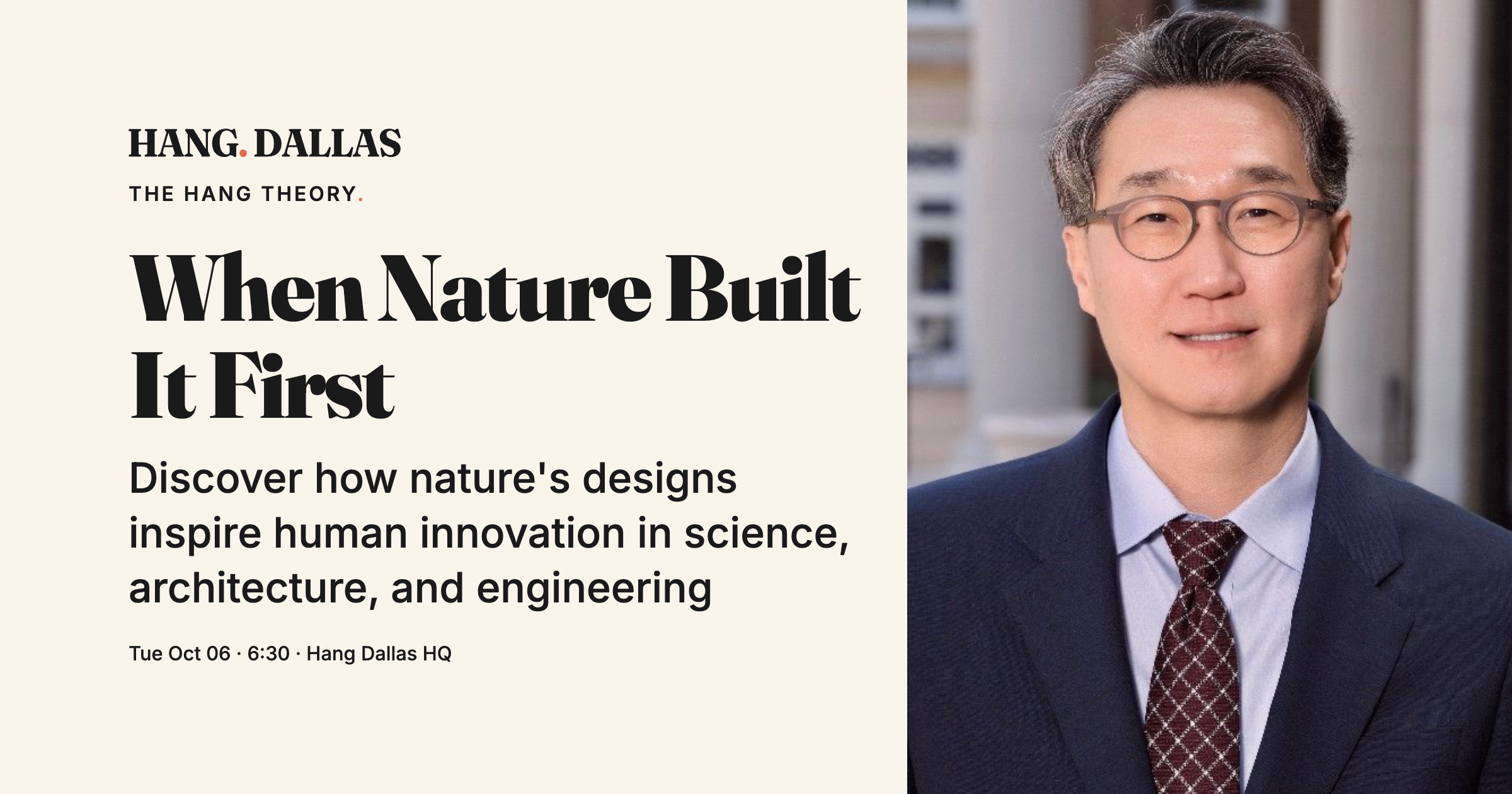 Event cover for When Nature Built It First featuring MinJun Kim, part of the The Hang Theory series at Times Ten Cellars in Dallas
