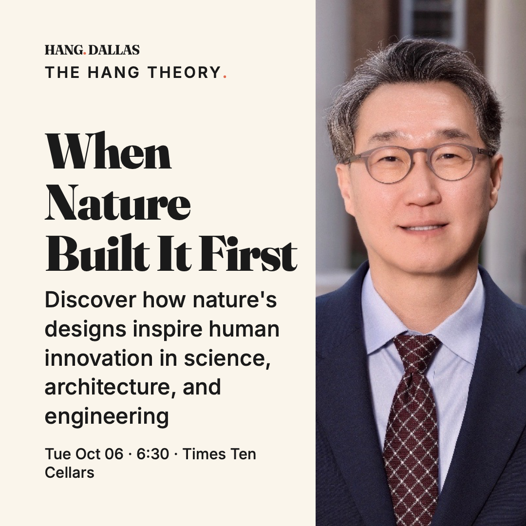 Event poster for When Nature Built It First, Hang Dallas